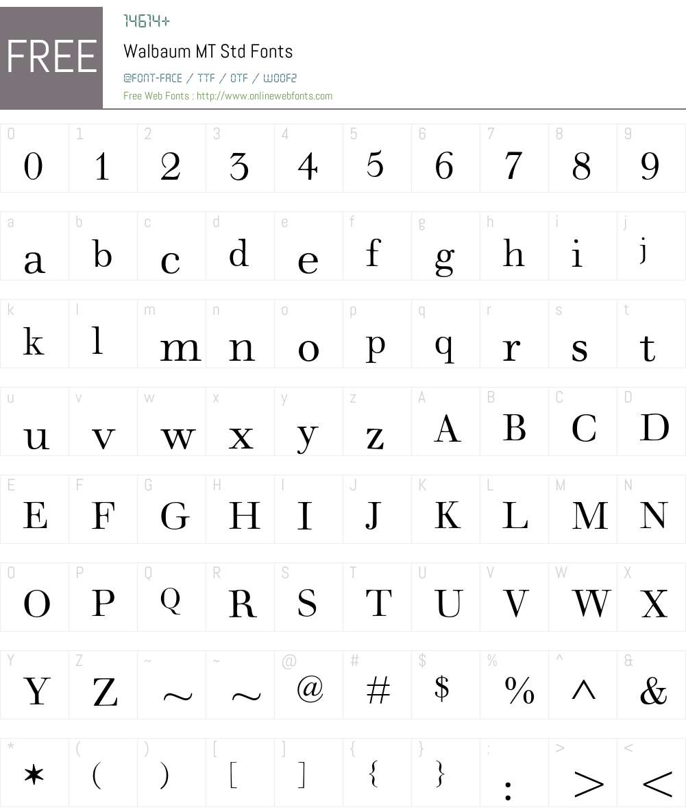 Walbaum MT Std Font Screenshots