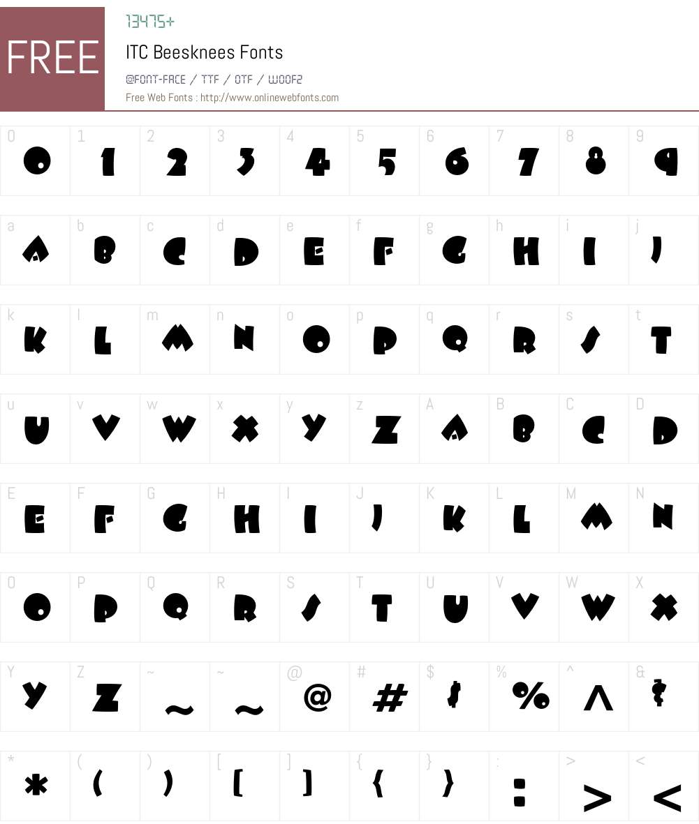 ITC Beesknees Font Screenshots