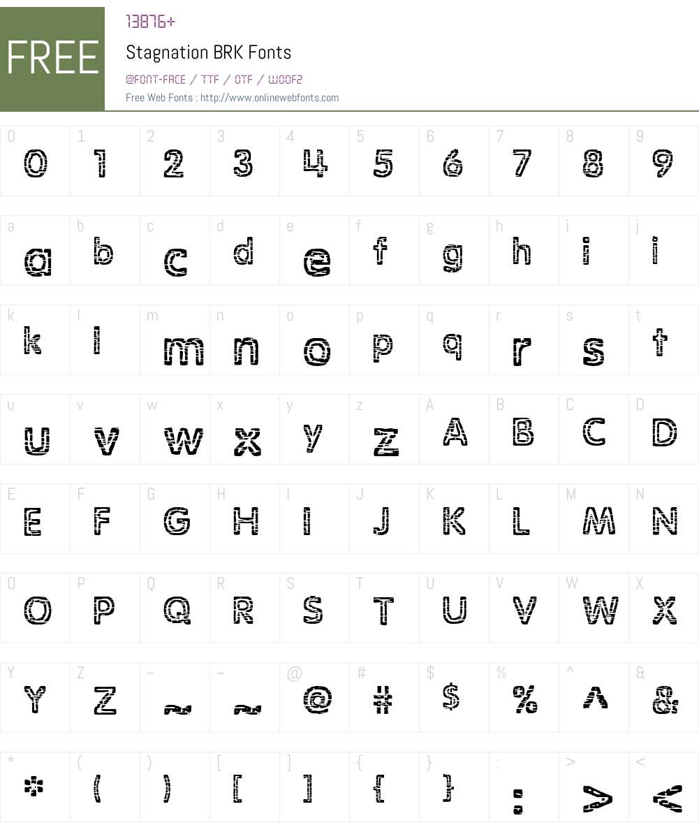 Stagnation BRK Font Screenshots