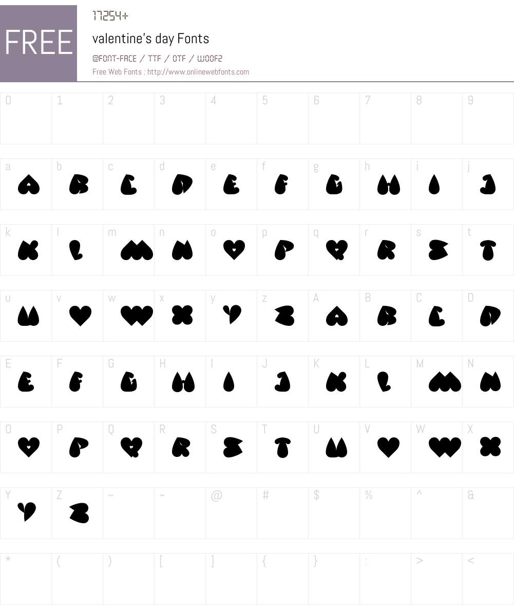 valentine's day Font Screenshots