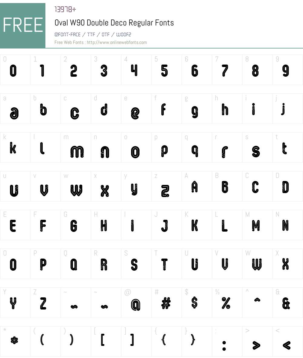 OvalW90-DoubleDecoRegular Font Screenshots