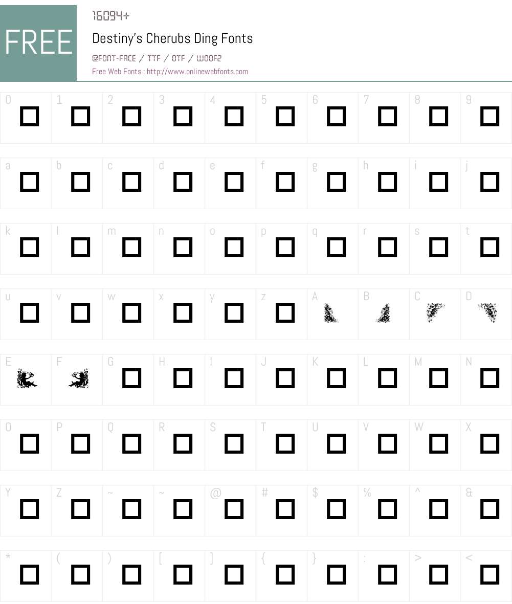 Destiny's Cherubs Ding Font Screenshots