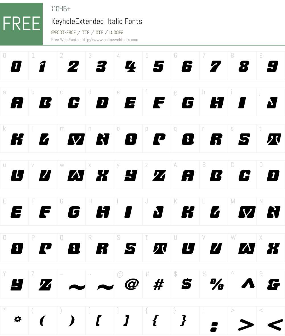 KeyholeExtended Font Screenshots