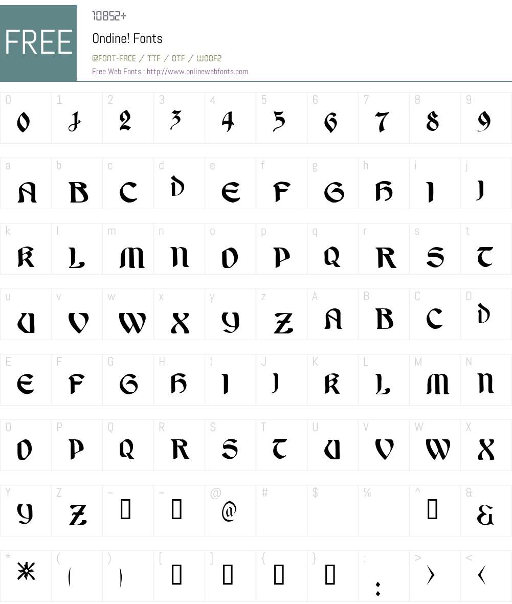 Ondine! Font Screenshots