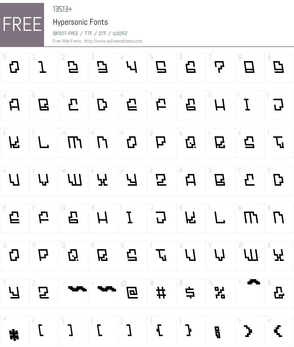 Hypersonic Font Screenshots