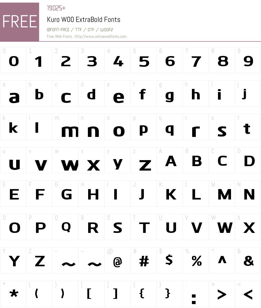 KuroW00-ExtraBold Font Screenshots