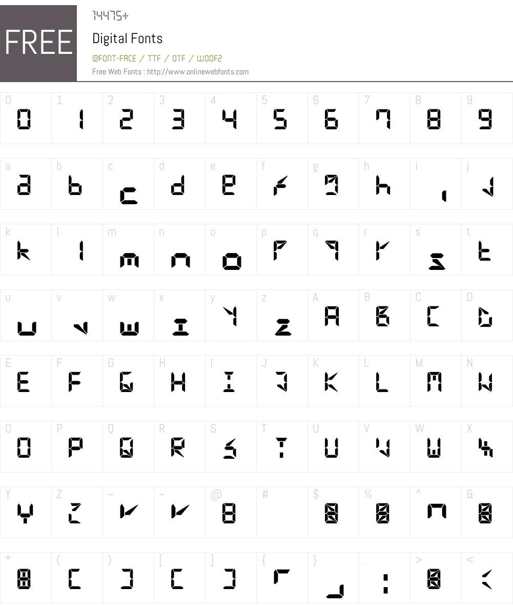 Digital Font Screenshots