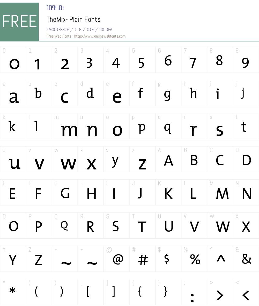 The Mix- Font Screenshots