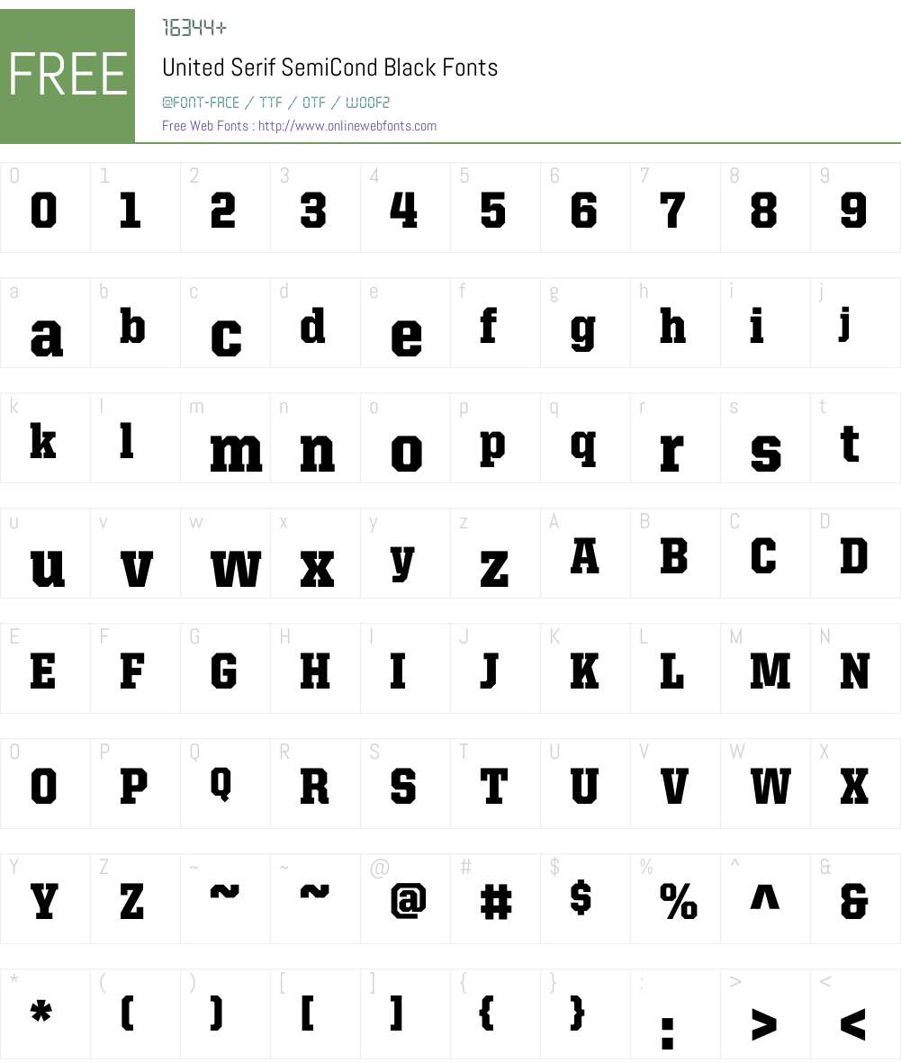 United Serif SemiCond Font Screenshots