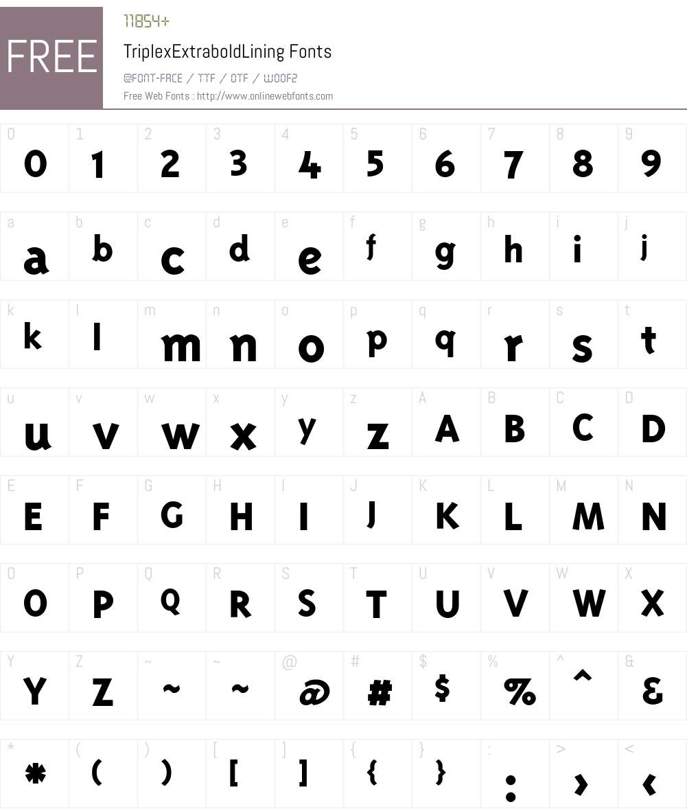 TriplexExtraboldLining Font Screenshots