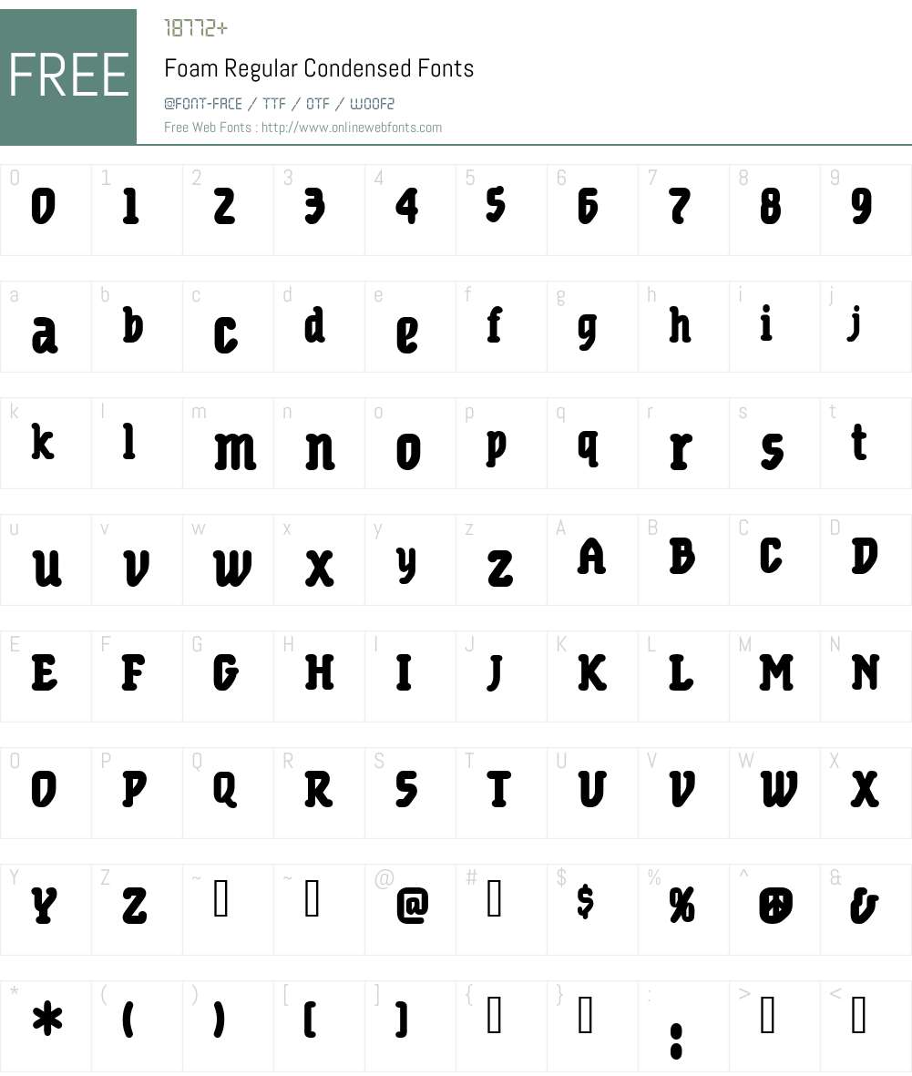 Foam Regular Condensed Font Screenshots