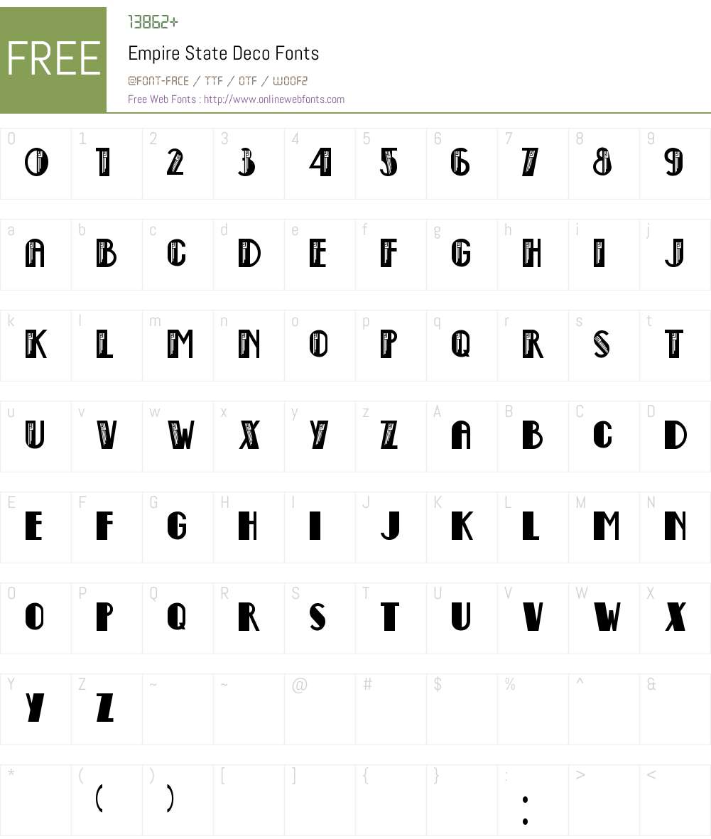 Empire State Deco Font Screenshots