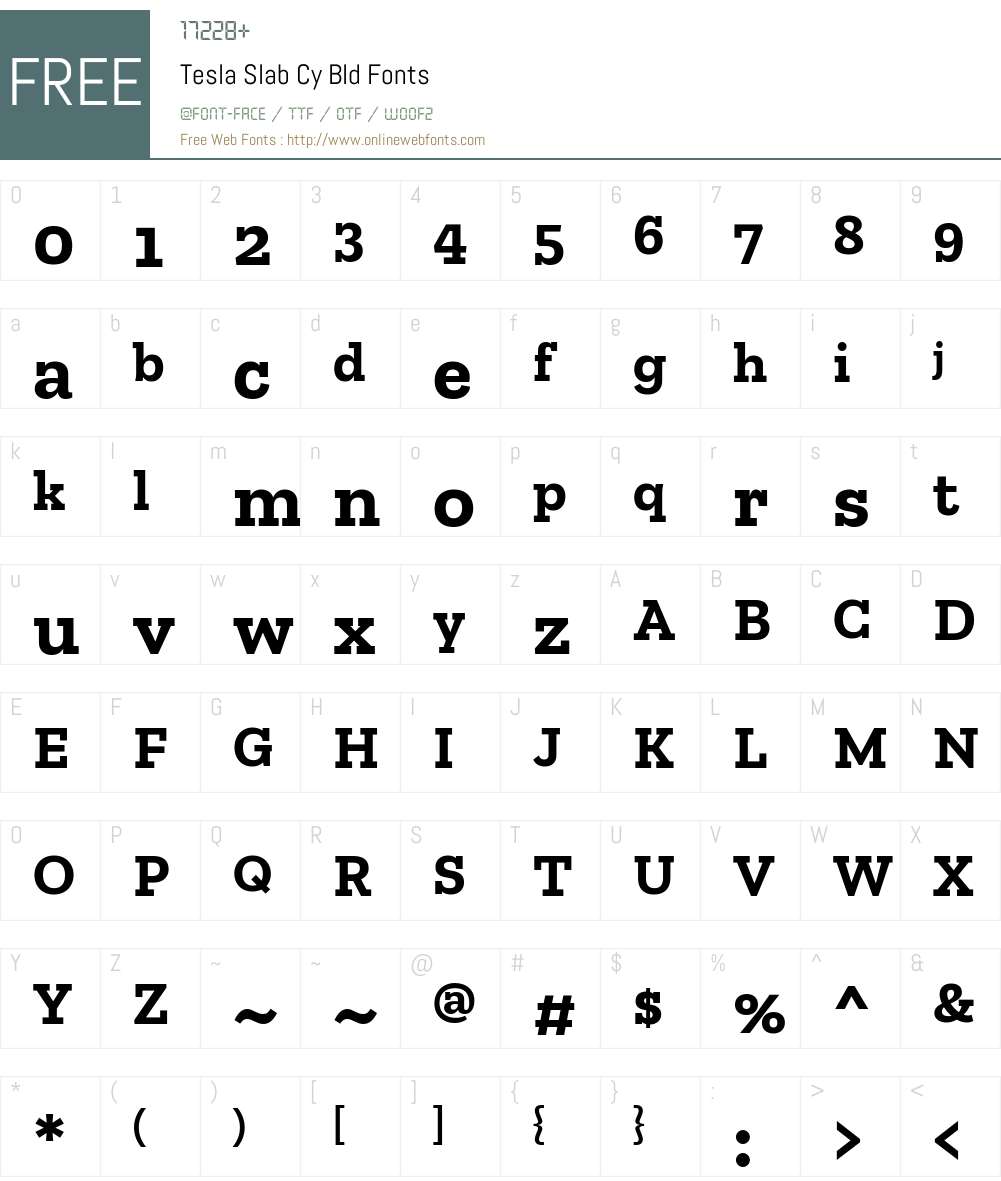 Tesla Slab Cy Bld Font Screenshots