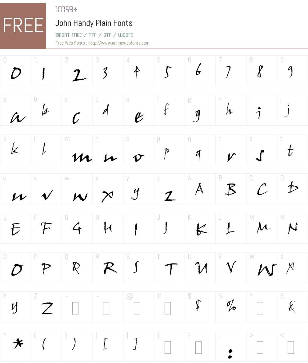 John Handy Font Screenshots