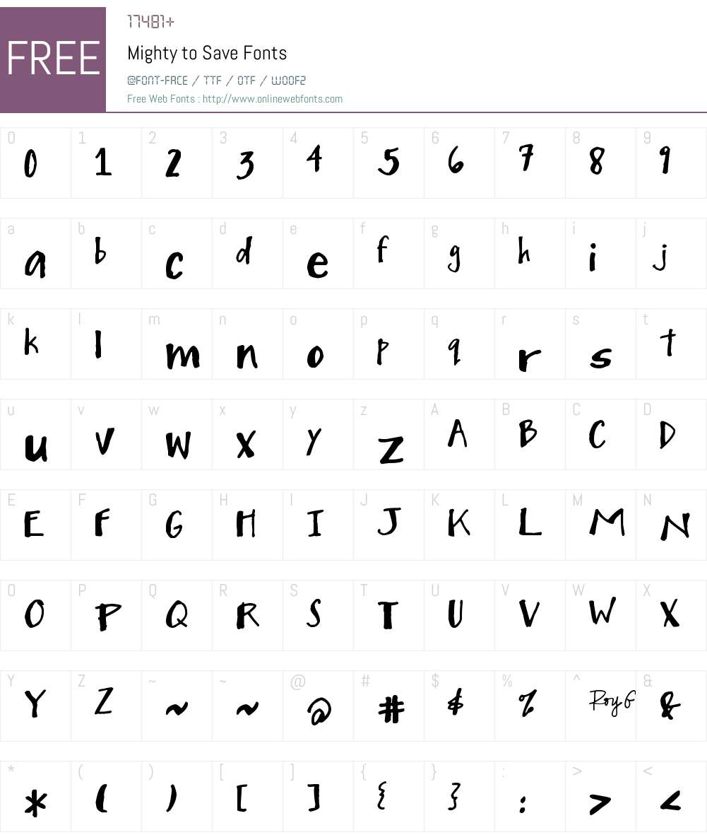 Mighty to Save Font Screenshots
