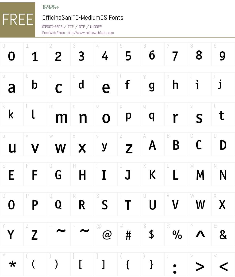 OfficinaSanITC Font Screenshots