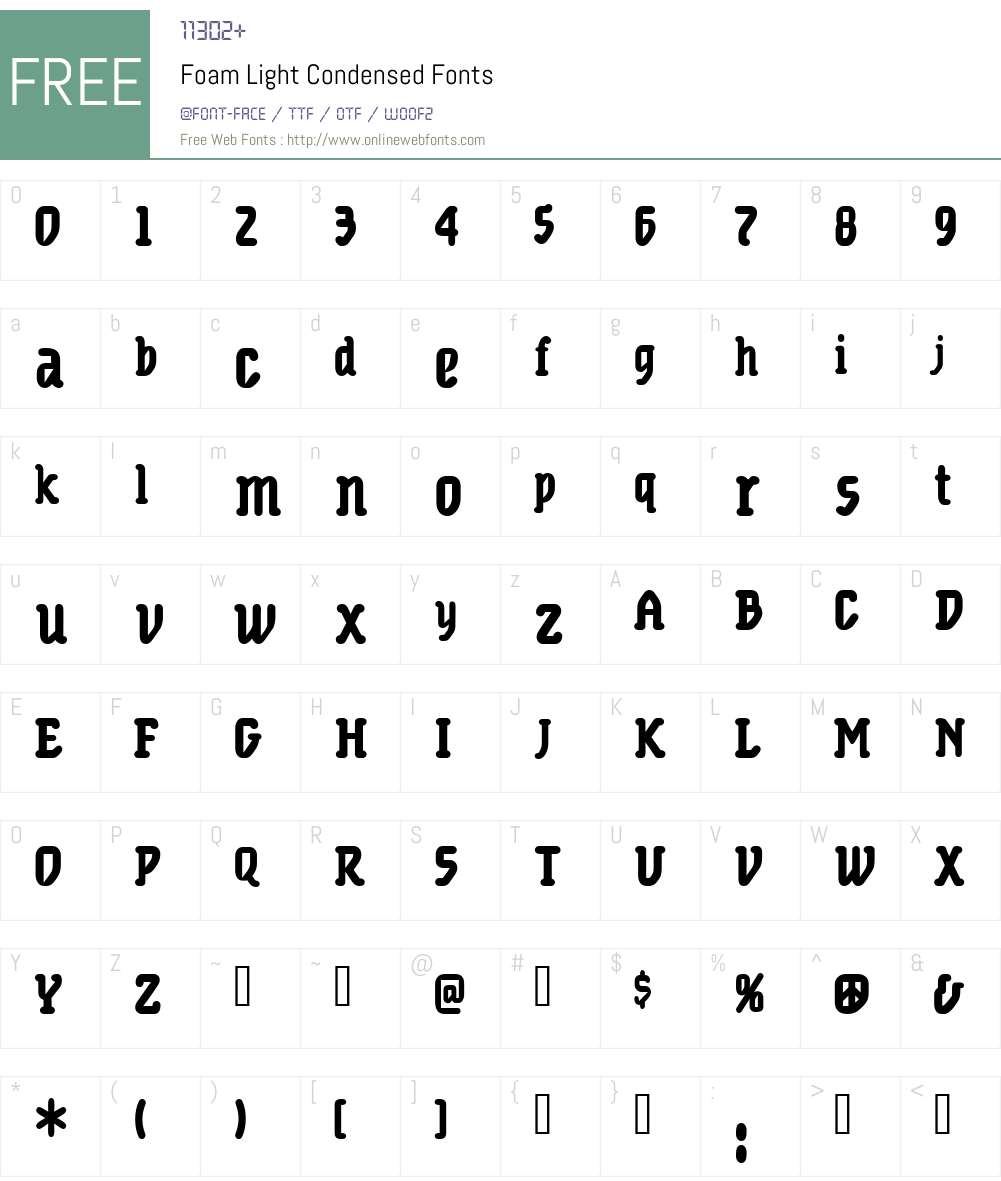 Foam Light Condensed Font Screenshots