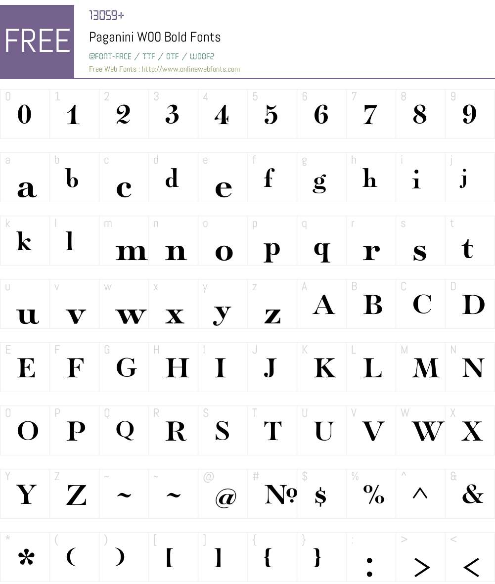 PaganiniW00-Bold Font Screenshots