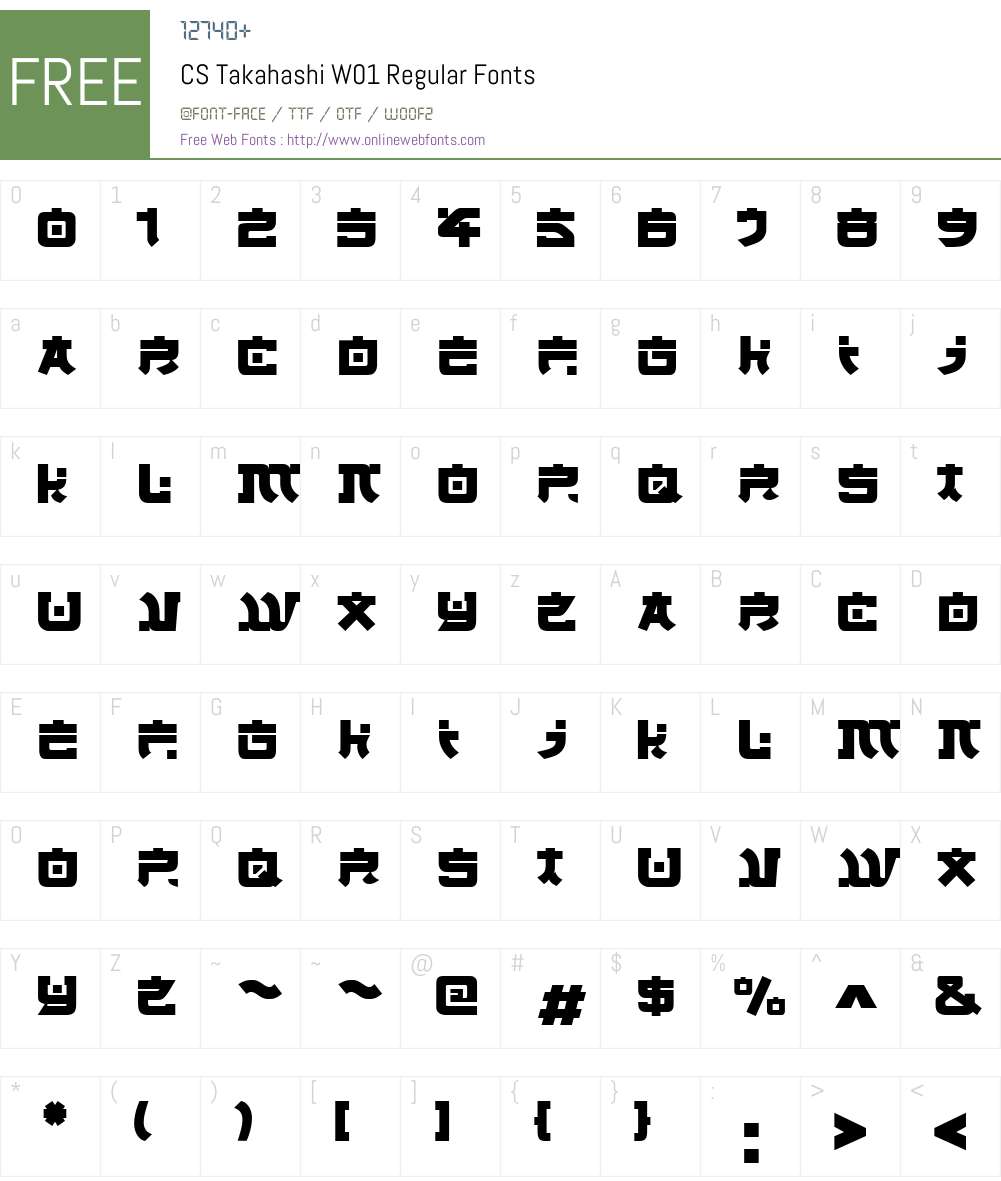 CSTakahashiW01-Regular Font Screenshots
