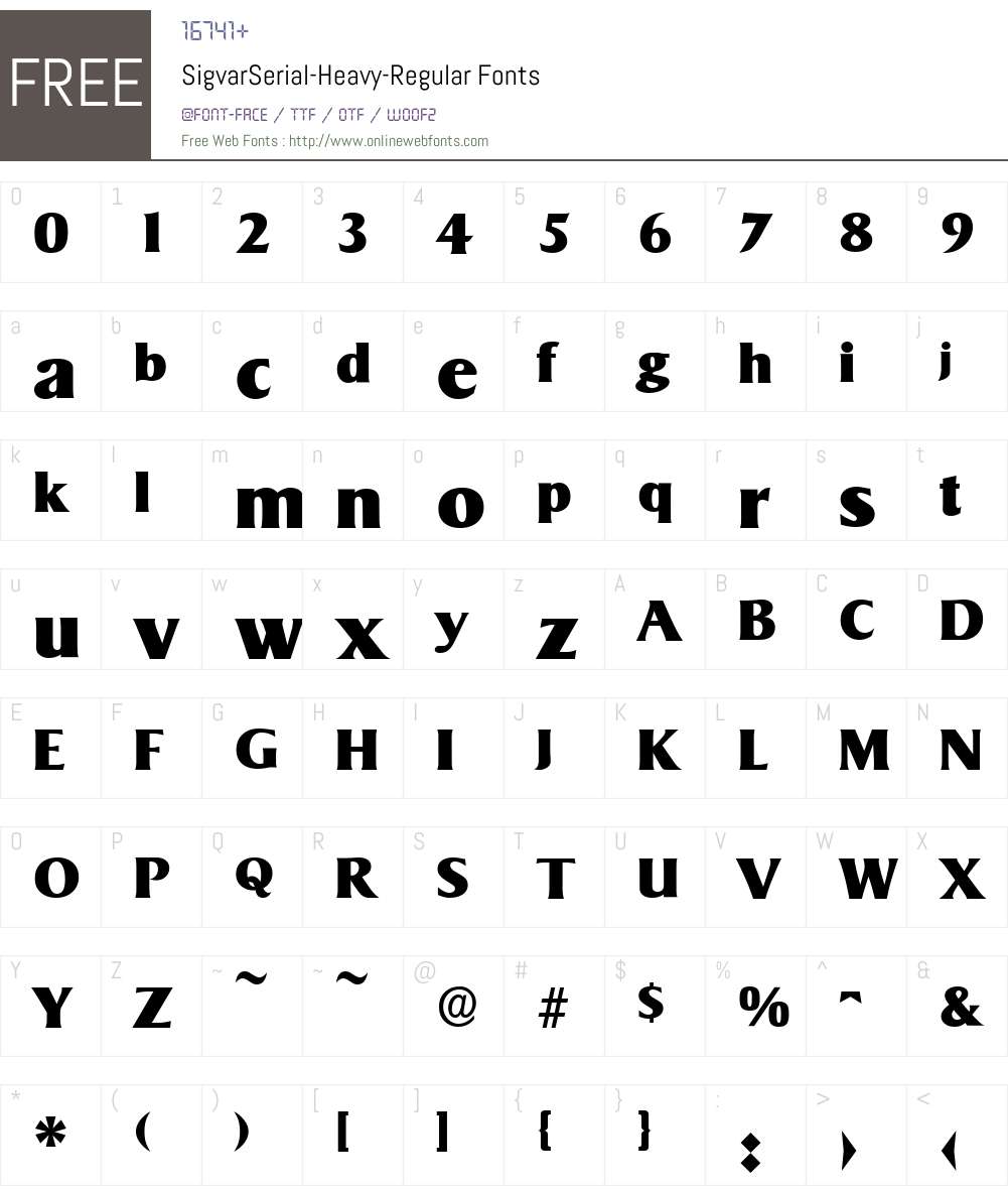 SigvarSerial-Heavy Font Screenshots