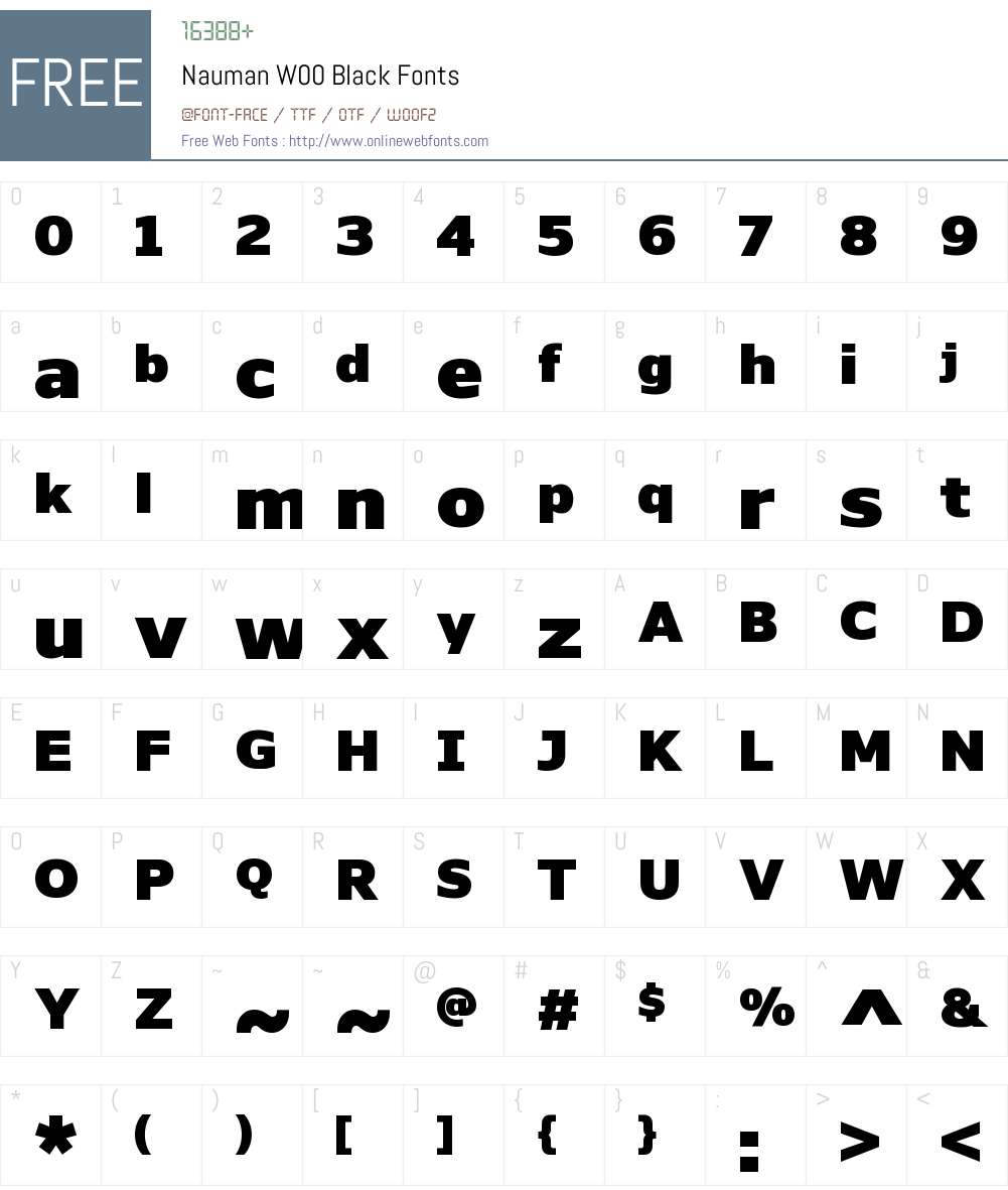 NaumanW00-Black Font Screenshots