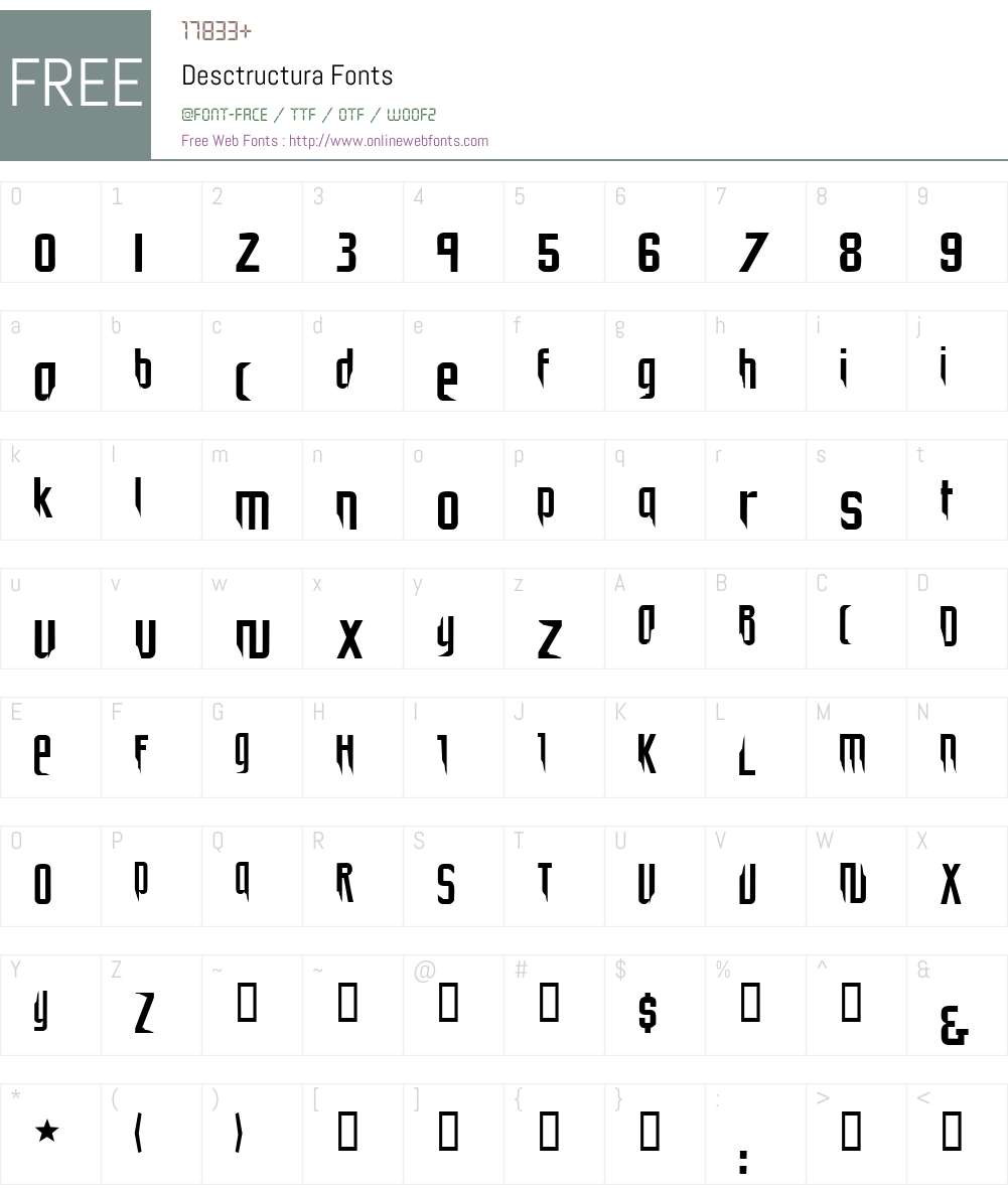 Desctructura Font Screenshots