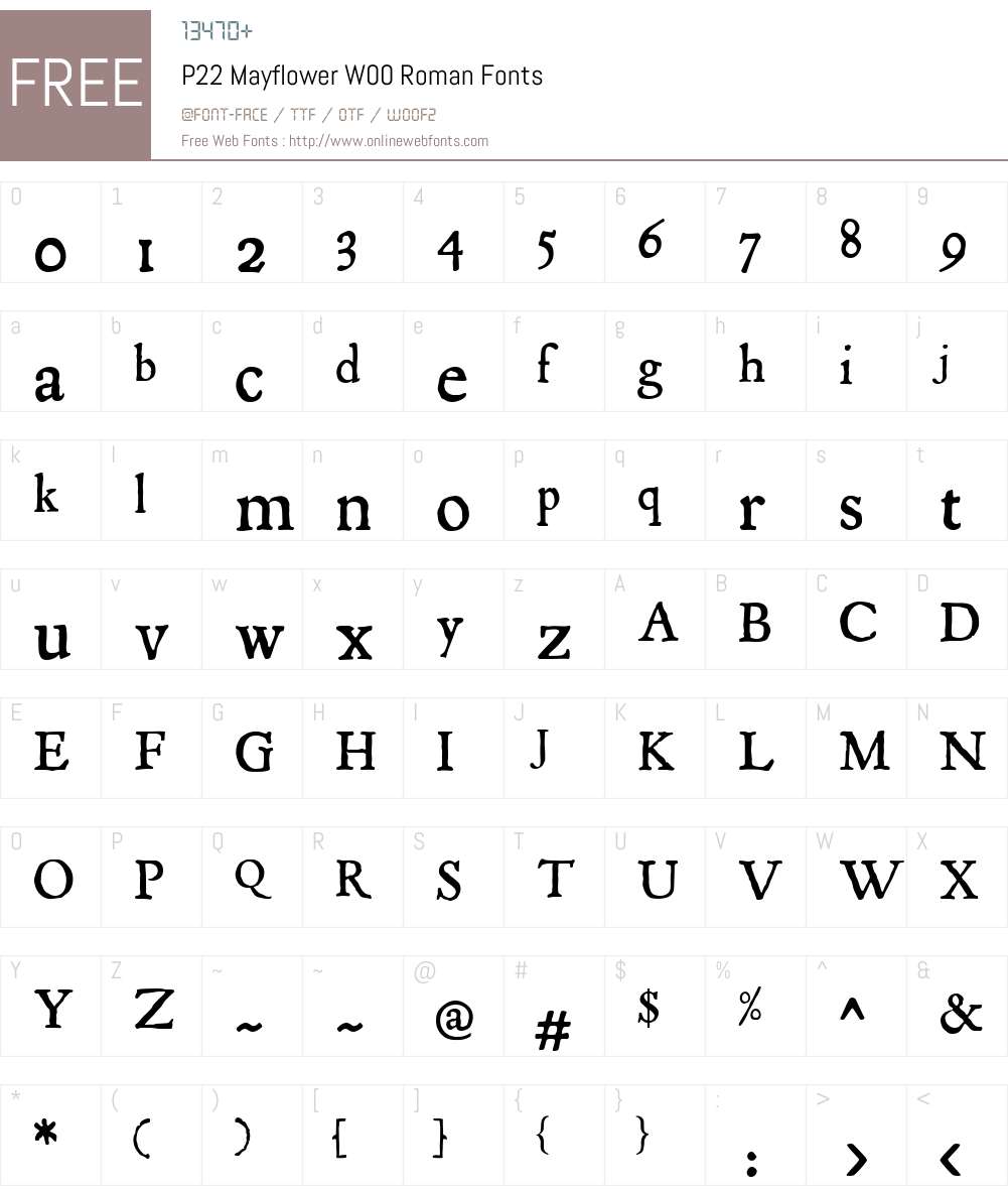 P22MayflowerW00-Roman Font Screenshots