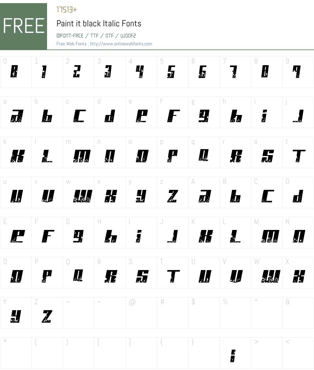 Paint it black Font Screenshots