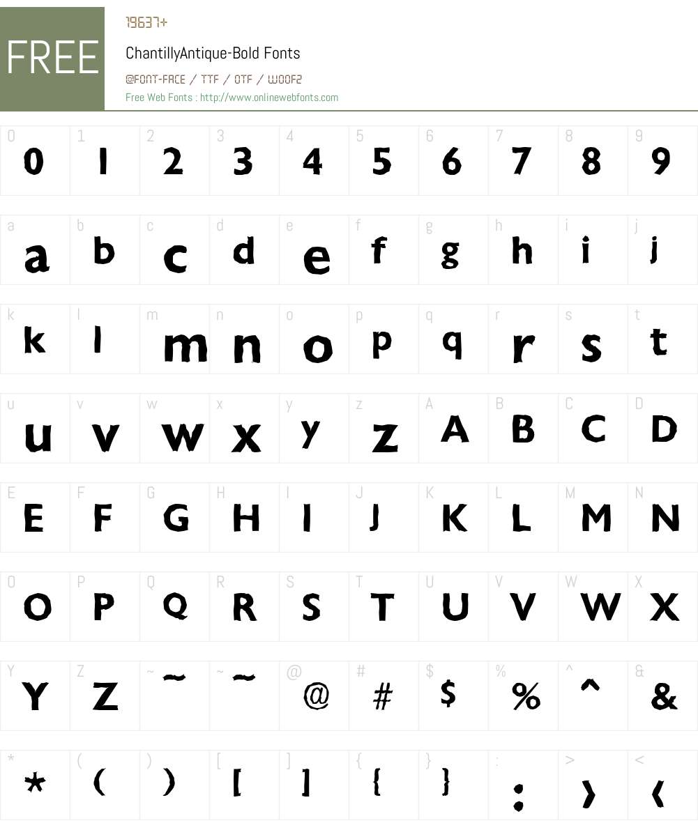 ChantillyAntique Font Screenshots