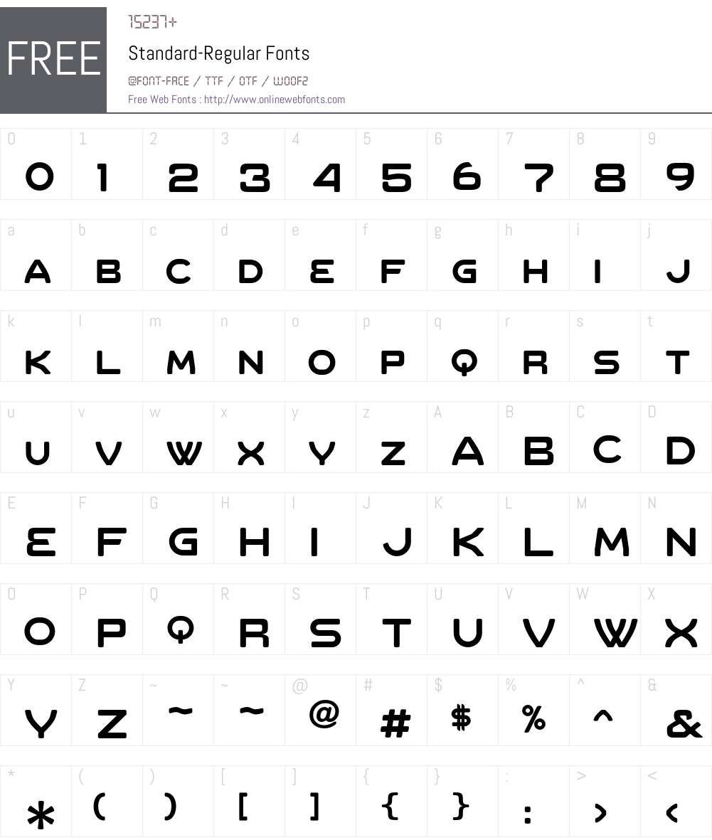Standard Font Screenshots