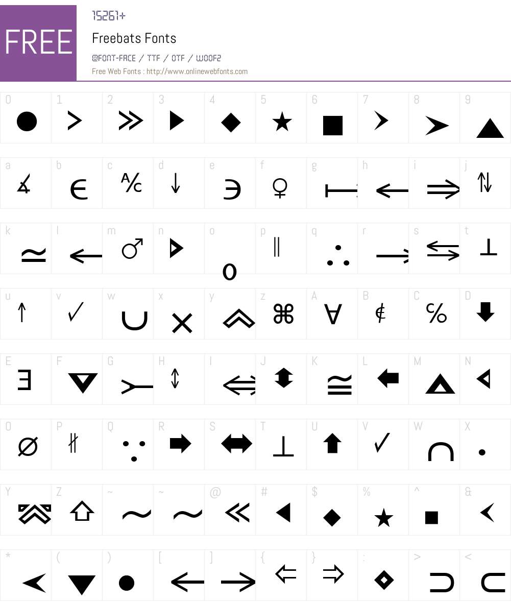 Freebats Font Screenshots
