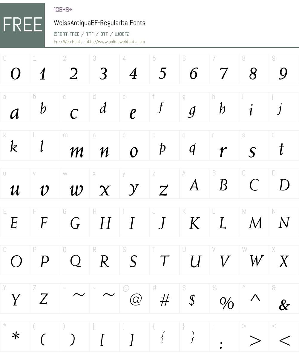 WeissAntiquaEF Font Screenshots
