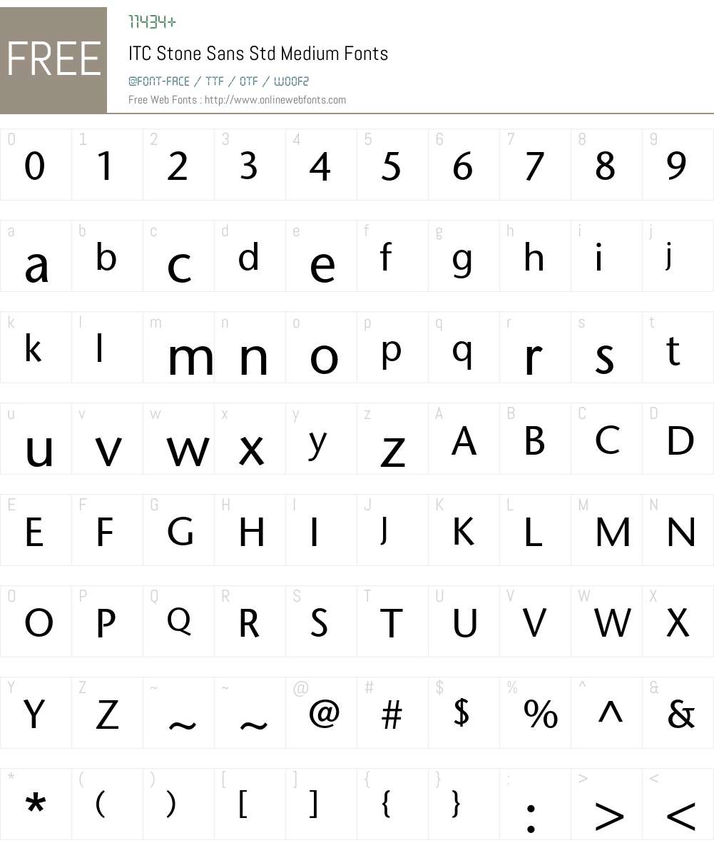 ITC Stone Sans Std Font Screenshots