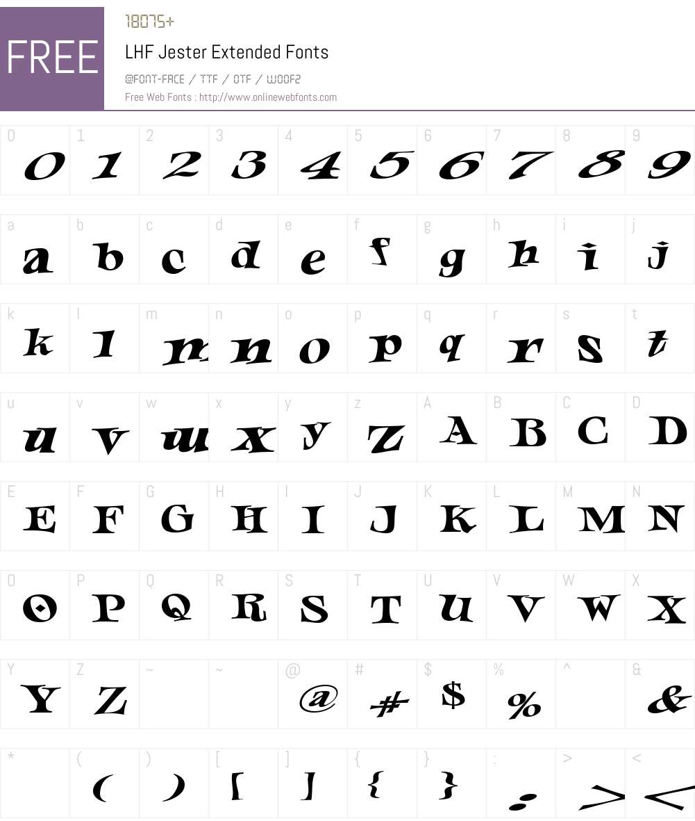 LHF Jester Extended Font Screenshots