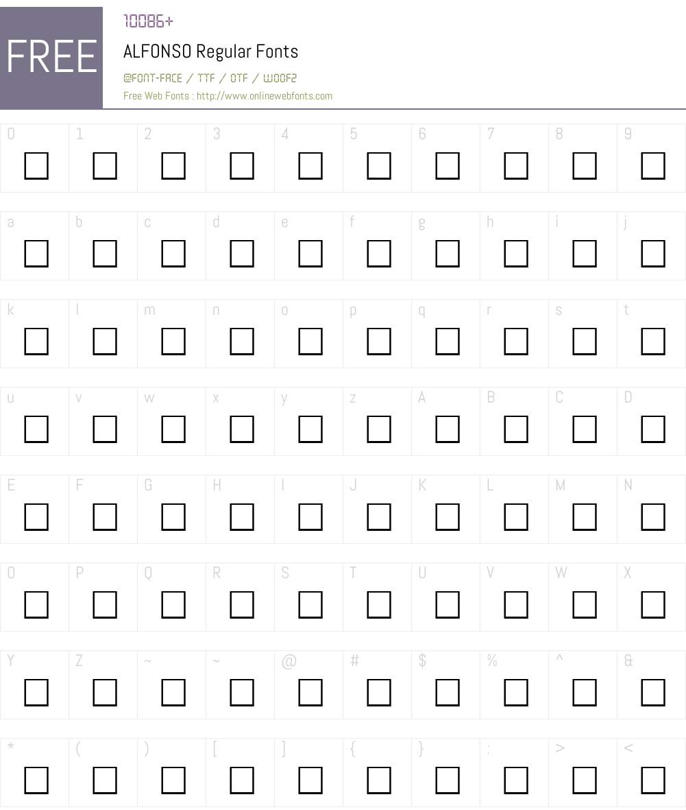 ALFONSO Font Screenshots
