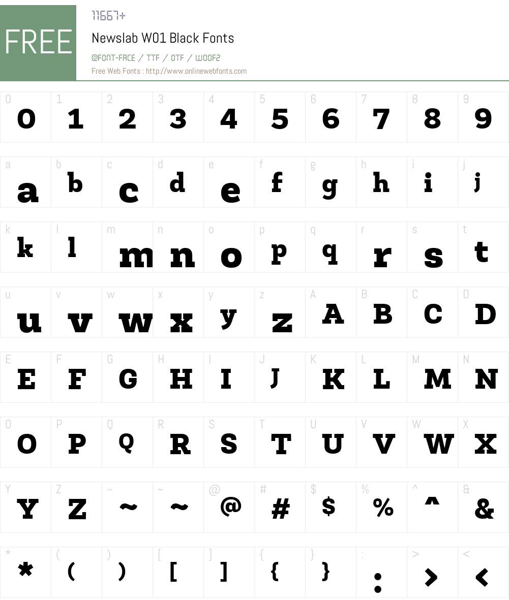 NewslabW01-Black Font Screenshots