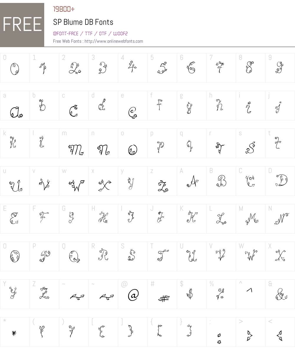 SP Blume DB Font Screenshots