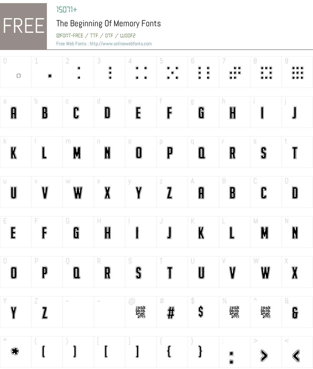 The Beginning Of Memory Font Screenshots