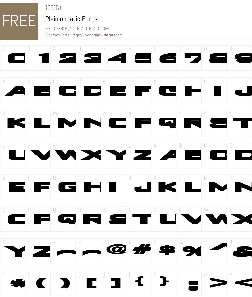 Plain o matic Font Screenshots