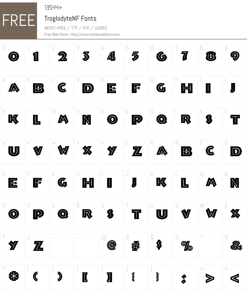 Troglodyte NF Font Screenshots
