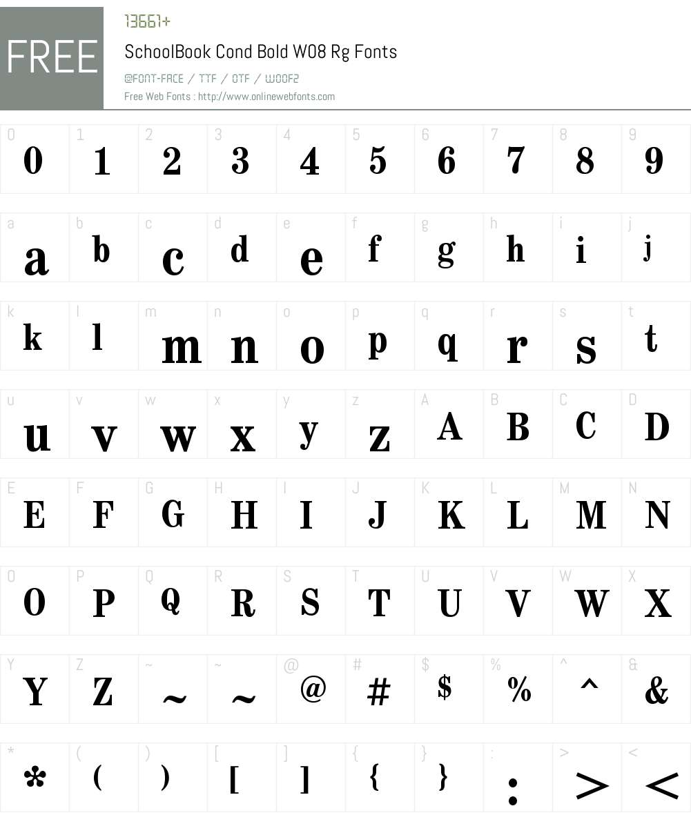 SchoolBook Font Screenshots
