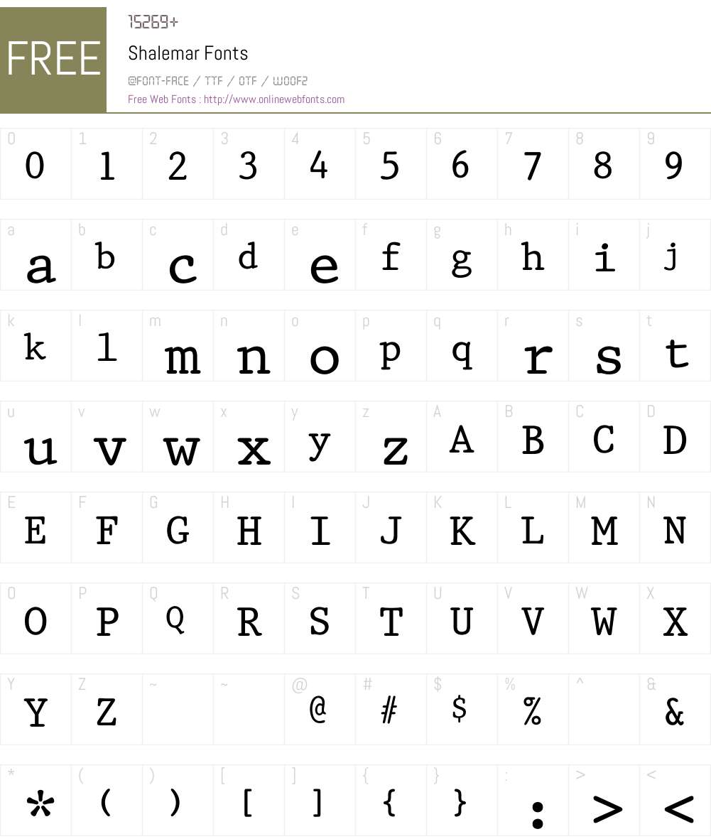 Shalemar Font Screenshots
