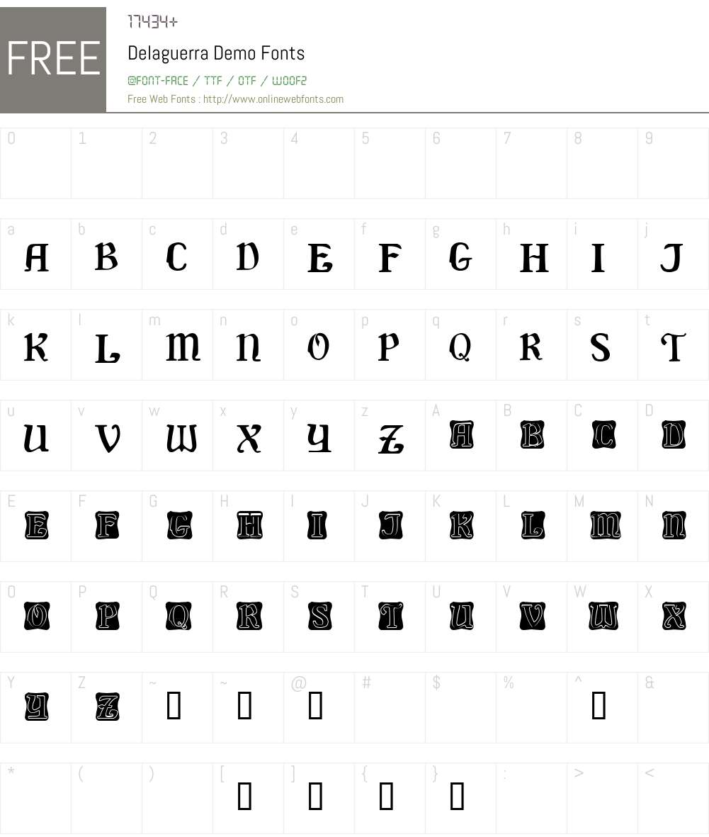 Delaguerra Demo Font Screenshots
