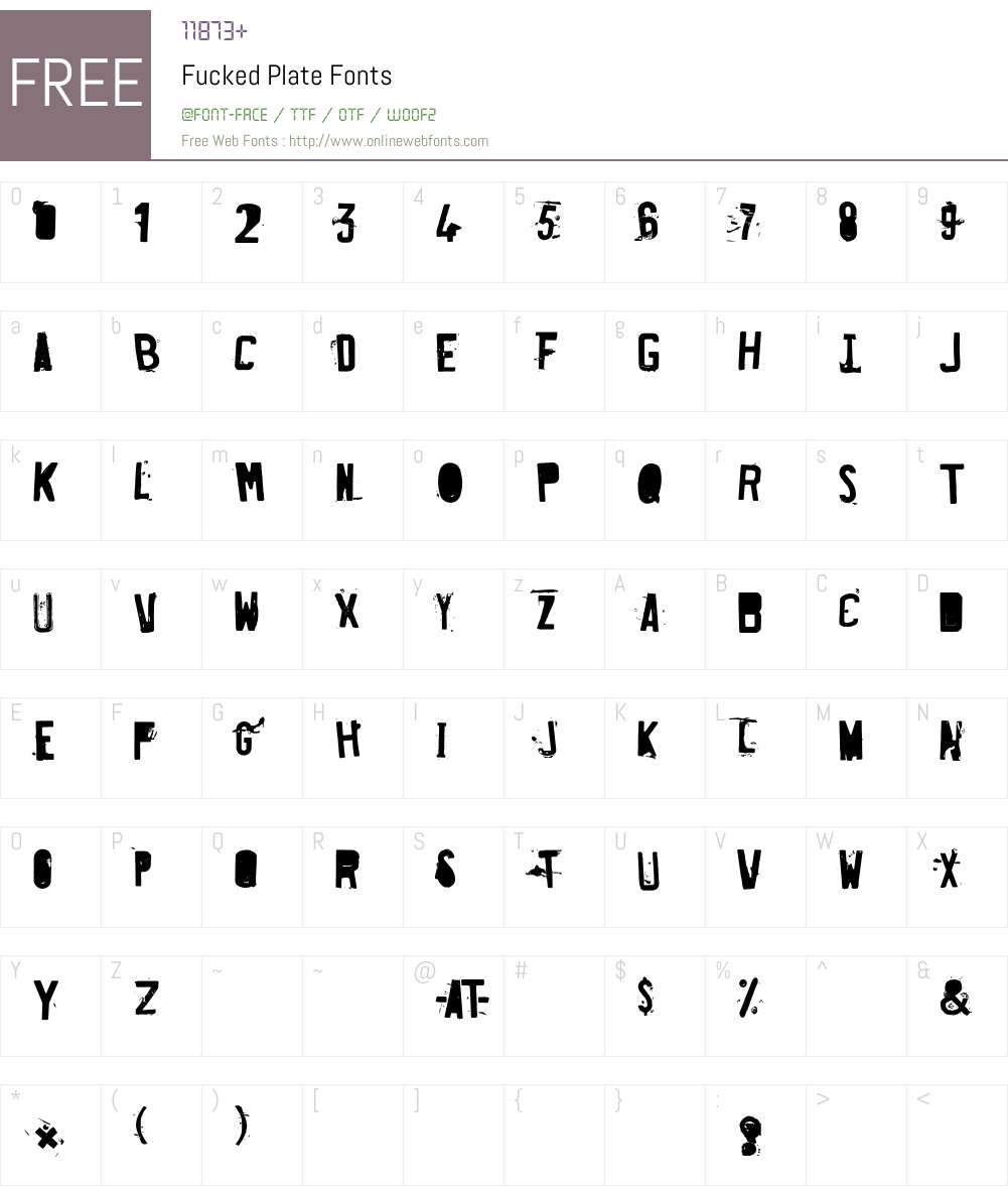 Fucked Plate Font Screenshots