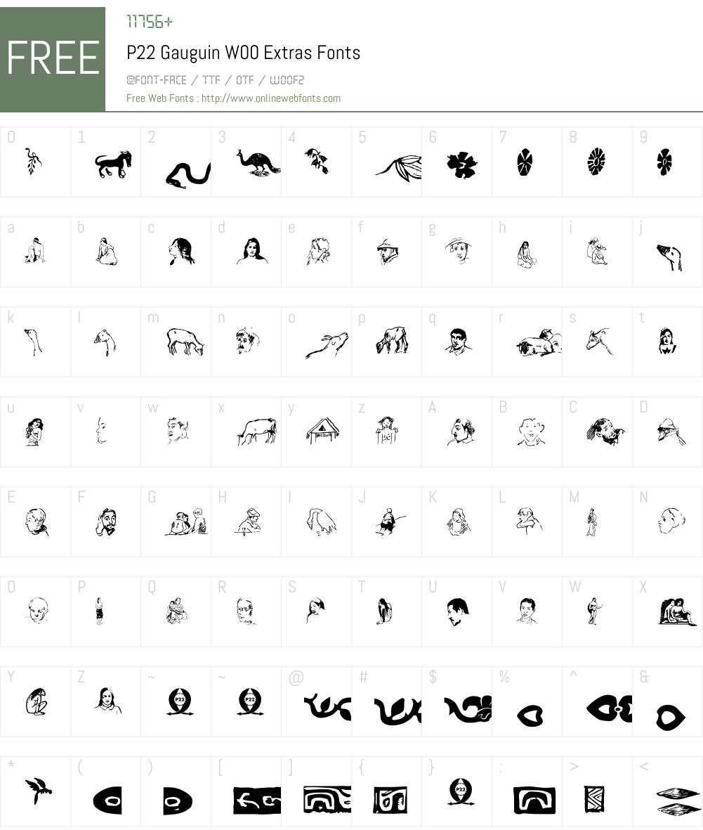 P22GauguinW00-Extras Font Screenshots