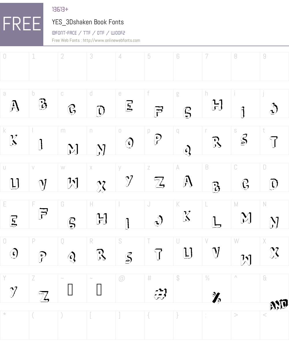 YES_3Dshaken Font Screenshots