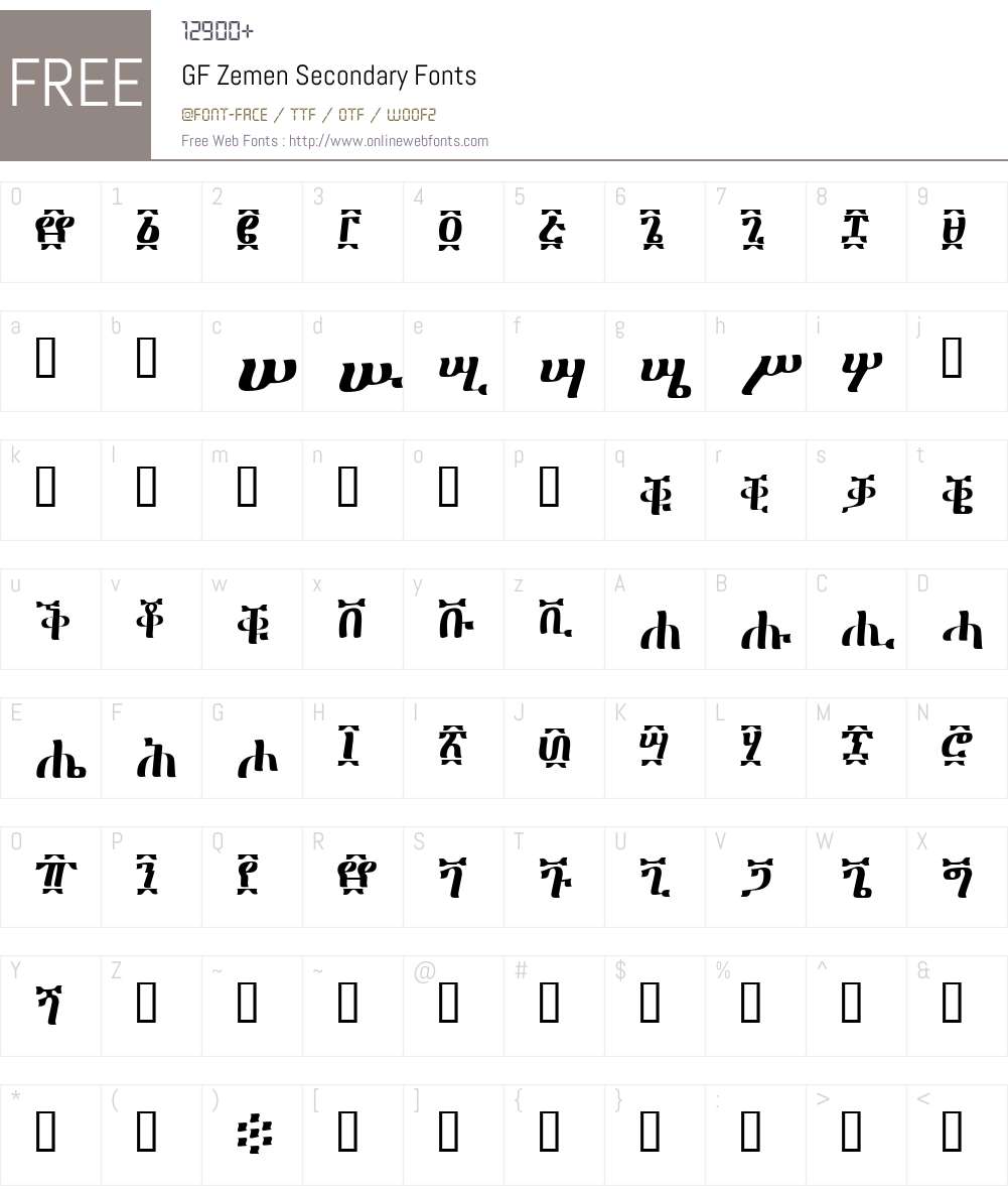 GF Zemen Secondary Font Screenshots