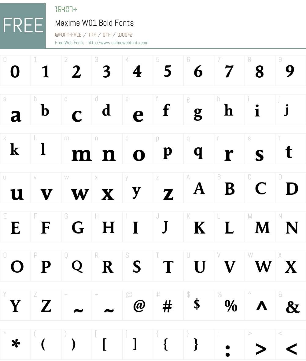 MaximeW01-Bold Font Screenshots