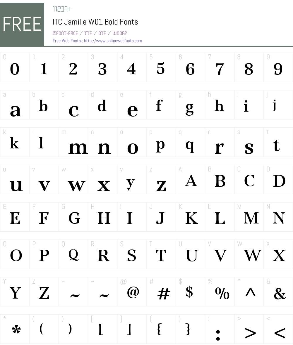 ITCJamilleW01-Bold Font Screenshots