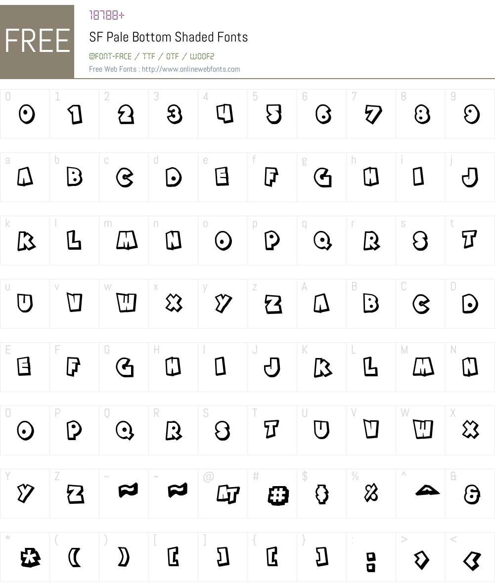 SF Pale Bottom Shaded Font Screenshots